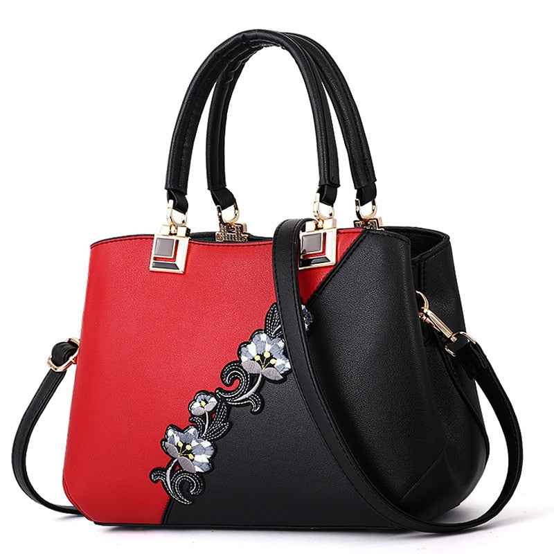 Black Red Handbags Women, Leather Handbags Boston Red