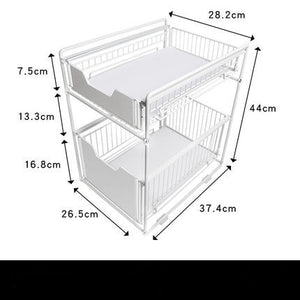 Under The Kitchen Sink Storage Rack Drawer Type Can Be Pushed And Pulled  Under The Cabinet Telescopic Double Shelf