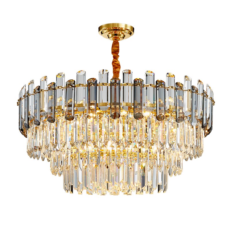 Modern Brass Crystal Gold Crystal Chandelier With E14 LED AC