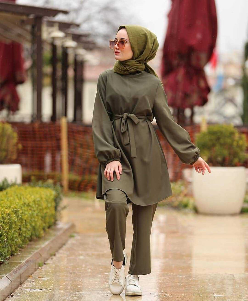 2021 Fashion Muslim Sets Women Long Tops Islamic Sets Women Muslim