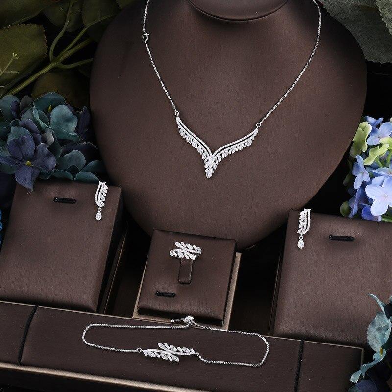 4pcs Bridal Jewelry Sets New Fashion Dubai Full Jewelry Set For Women  Wedding Party Accessories, Fashion Jewellery Accessory, फैशन ज्वेलरी  एक्सेसरीज - My Online Collection Store, Bengaluru