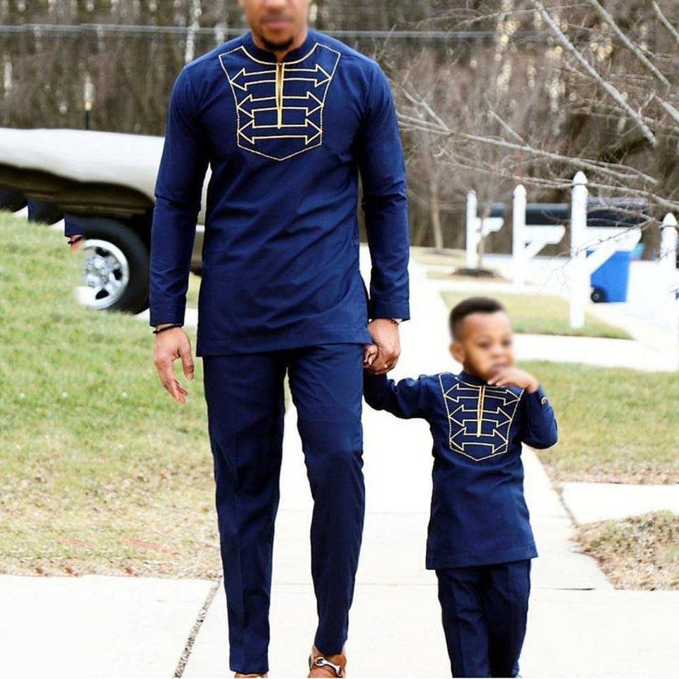 African men's clothing / African fashion/ wedding suit/dashiki / African men's shirt/ vêtement africain/ chemise et pantalon/ father and offers kid