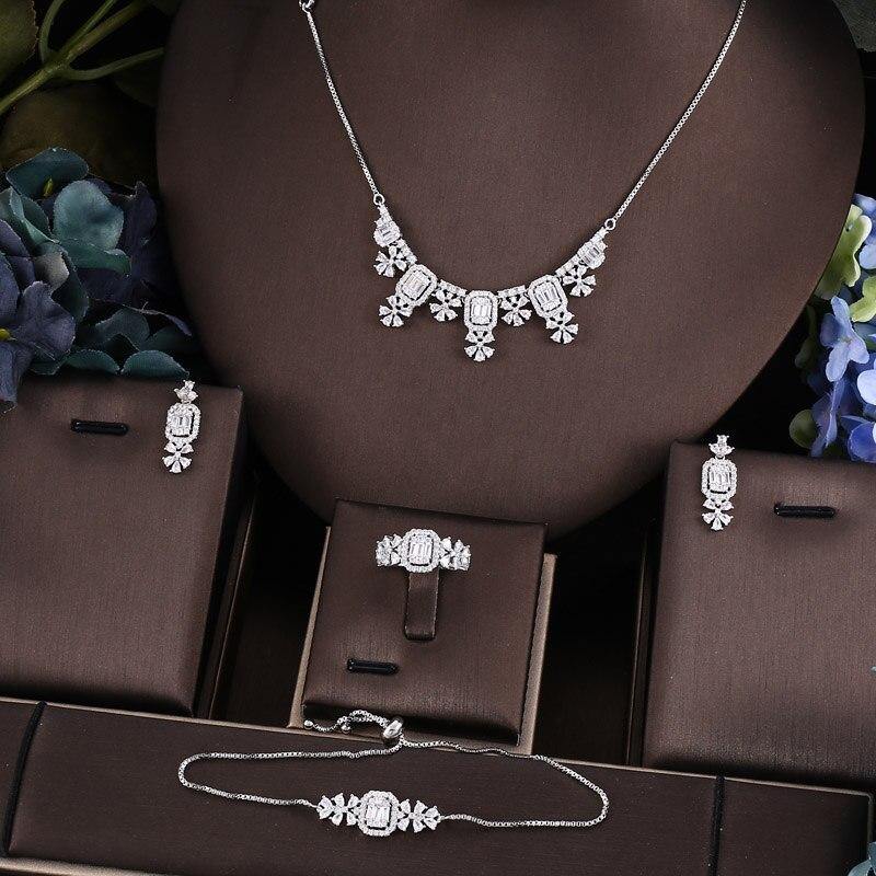 4pcs Bridal Jewelry Sets New Fashion Dubai Full Jewelry Set For Women  Wedding Party Accessories, Fashion Jewellery Accessory, फैशन ज्वेलरी  एक्सेसरीज - My Online Collection Store, Bengaluru