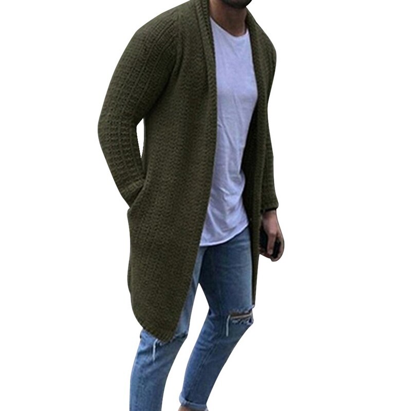 Fashion Men's Long Sleeved Cotton Sweater Casual Slim Cardigan
