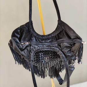 Chanel Paris-Dallas Western Baluchon Fringe Bag - Black Shoulder