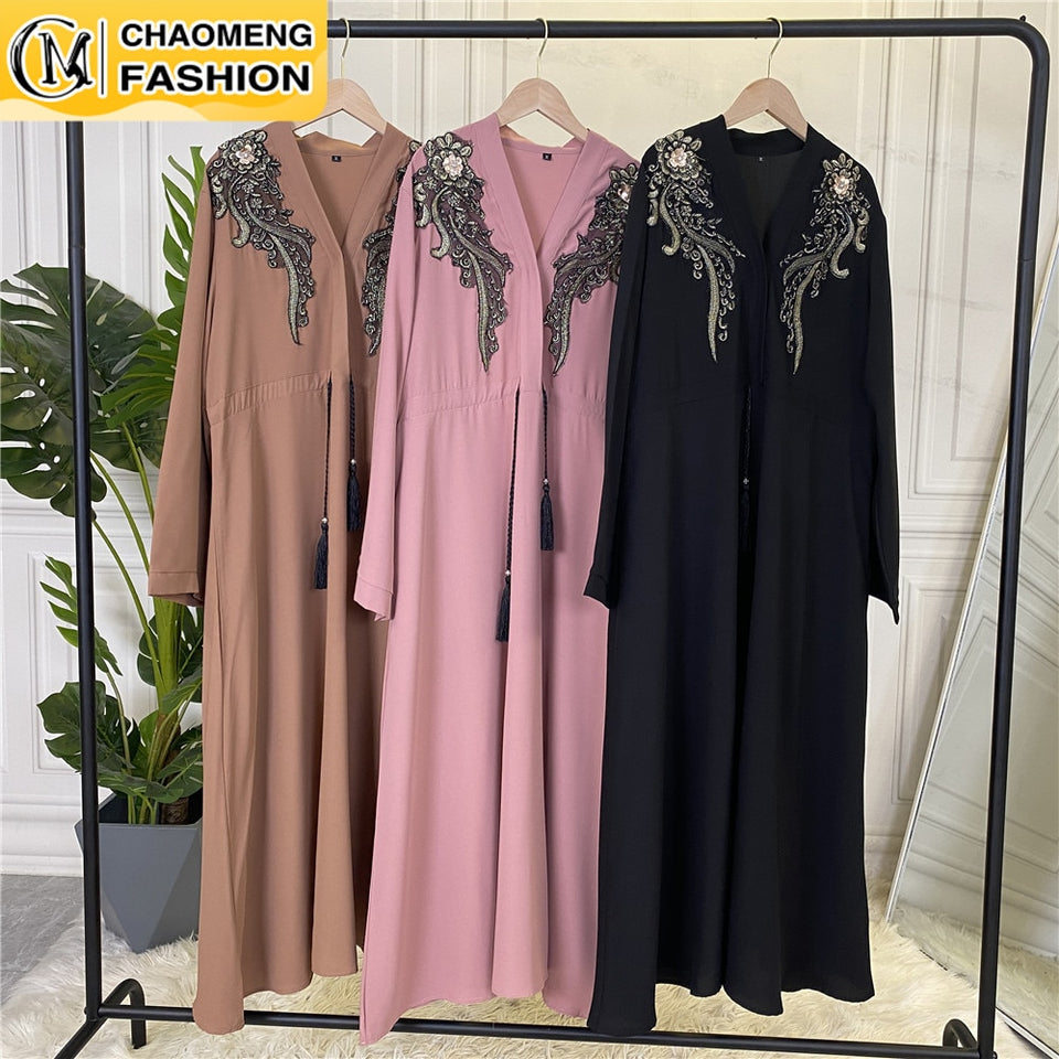 Plain Abaya Dress Muslim Women Modest Robe Islamic Clothing Dubai Turkey  Hijabi Outfits Casual Ramadan Eid Kaftan (No Scarf)