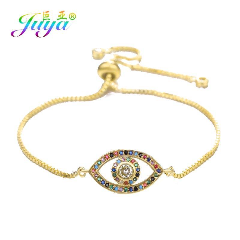 Wholesale Fashion Round Devil's Eye Hand of Fatima Copper Plating Zircon Bangle