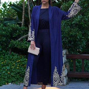 Richkeda Store New 2021 Muslim Kaftan Abaya Dress Kimono Women