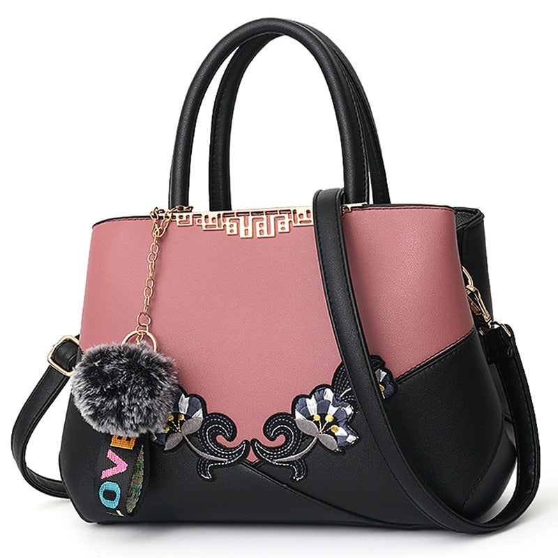 Embroidered Messenger Bags Women Leather Handbags Bags for Women