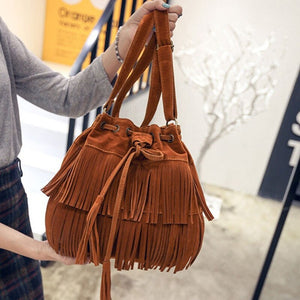 Faux Suede Fringe Women Messenger Bags Tote Luxury Ladies Handbag Tass –  Waislamaa