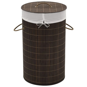 Bamboo Laundry Bin Hamper Basket Round/Rectangular/Oval Natural/Brown