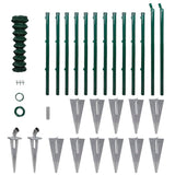 Chain Link Fence with Posts Spike Galvanized Steel Border Multi Sizes